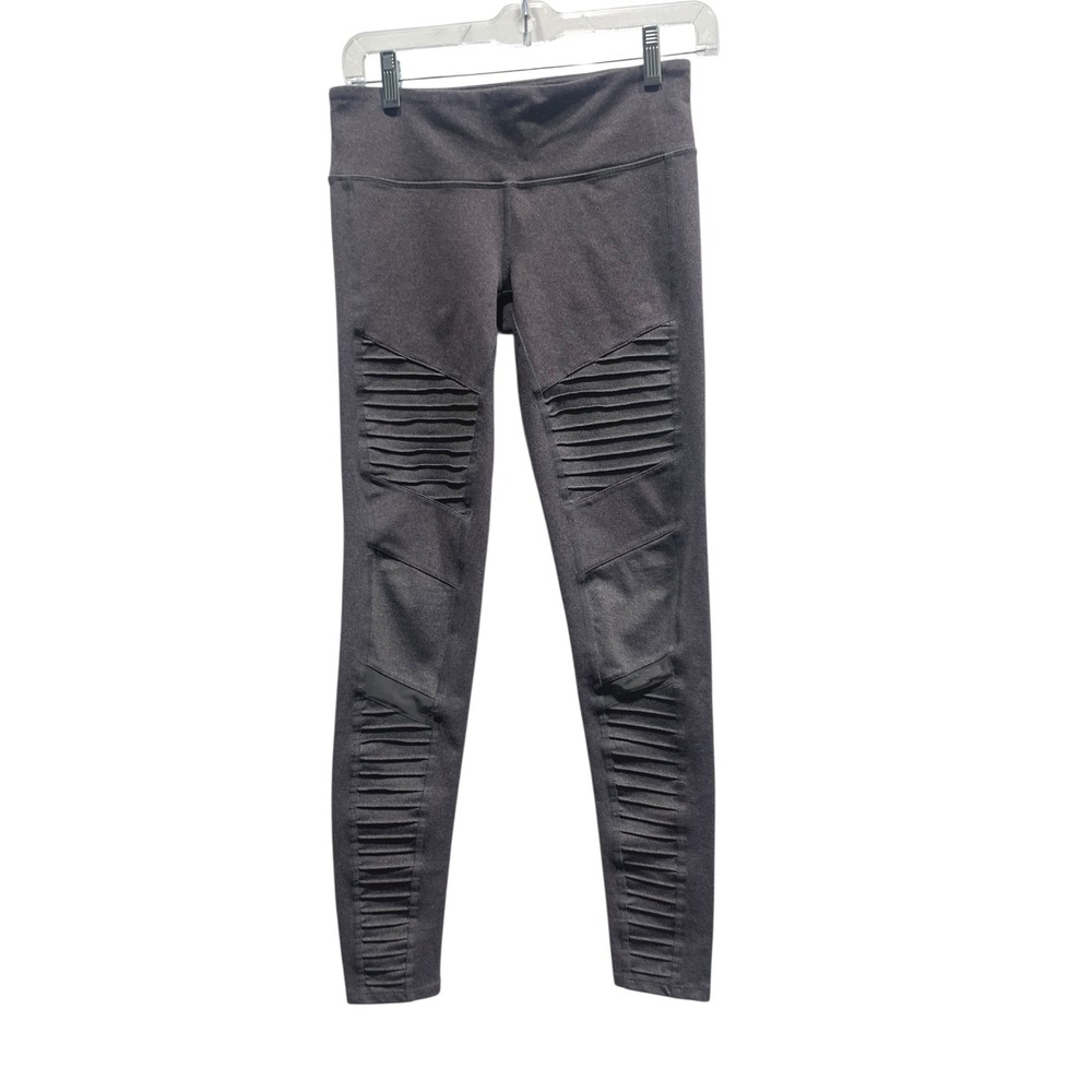 Alo Yoga Moto Leggings Black Heathered Women's Size‎ Small